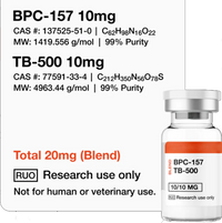 BPC-157 + TB-500 Blend 20MG ( 10 + 10 ) Research Grade | Peptide Blend per Uso Esclusivo di Ricerca | Alta Purezza – Research Use Only