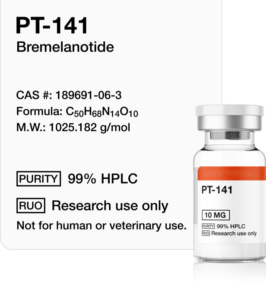 PT-141 (Bremelanotide) Research Grade | Peptide per Uso Esclusivo di Ricerca | Alta Purezza – Research Use Only