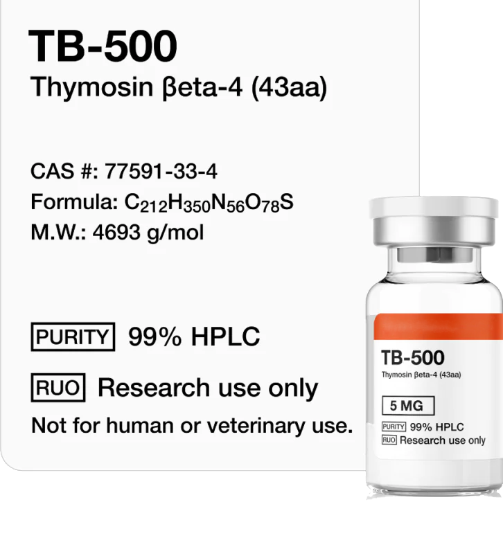 TB-500 5mg / 10mg Research Grade | Thymosin Beta-4 Fragment per Uso Esclusivo di Ricerca | Alta Purezza – Research Use Only